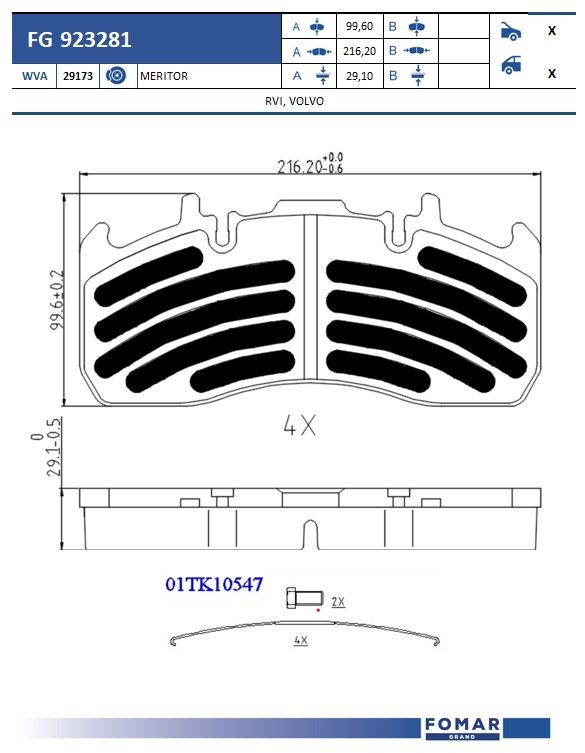 Set placute frana,frana disc FG 923281 FOMAR Friction